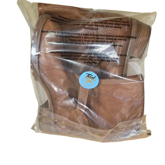 Michael Kors Brown Leather Pull On Ankle Boots Square Heel Soft Leather 9.5 - Picture 7 of 7